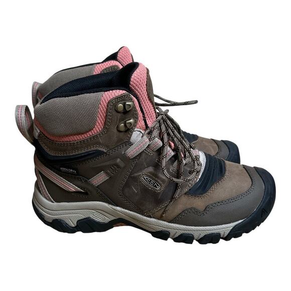 Keen Brown & Pink Waterproof Hiking Boots - Women's Size 8.5 - Picture 4 of 13